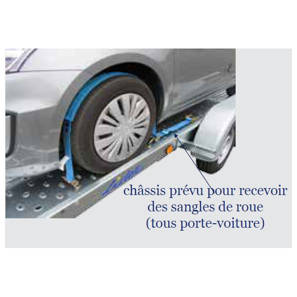 Porte voiture 1300kg + 2cales roues + treuil