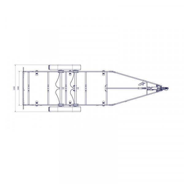 7m-2m20 2x1800kg - 3500 kg - VLEMMIX - Remorque Porte-Bateau