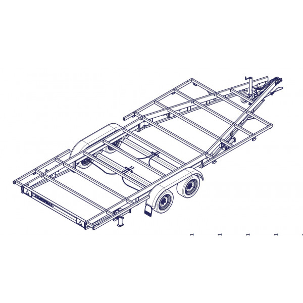 Aanhangwagen voor Tiny House 5M40 Platform - 3T5 (2 assen van 1800kg)