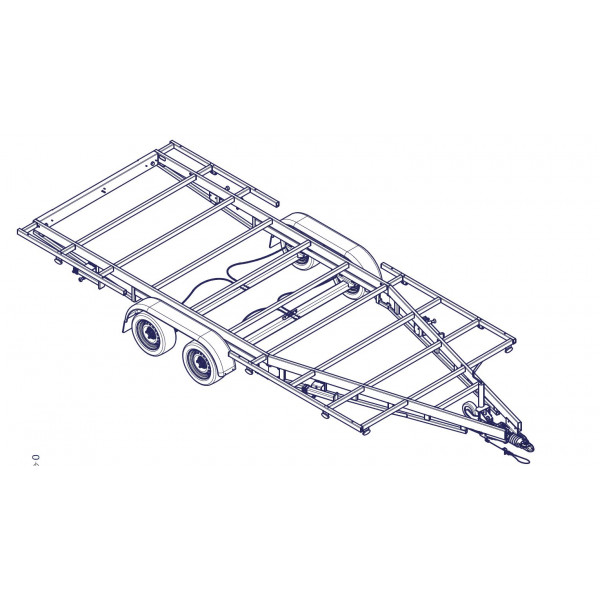 Aanhangwagen voor Tiny House 5M40 Platform - 3T5 (2 assen van 1800kg)