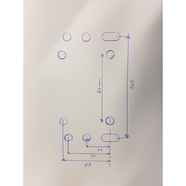 steun voor neuswiel 60mm