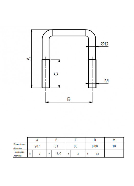 Kit 8 brides Inox avec plaquettes