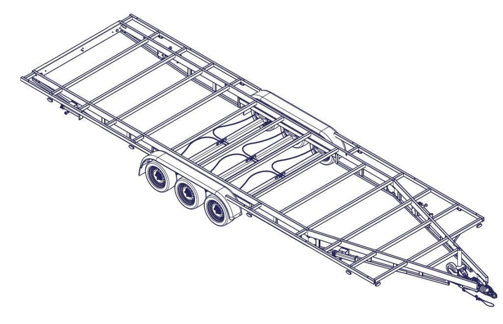 7m80 3 essieux 1350kg - Remorque pour Tiny House
