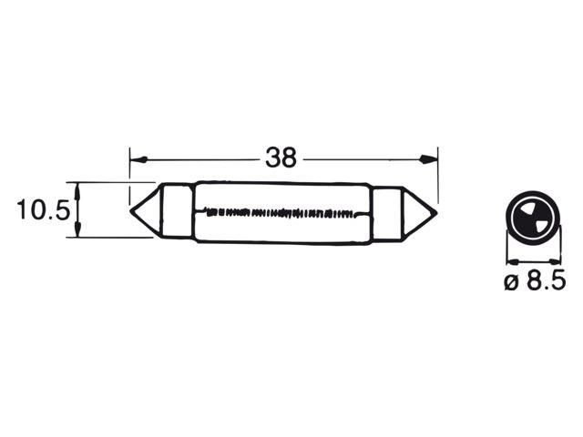Lampe tube 10w 38mm