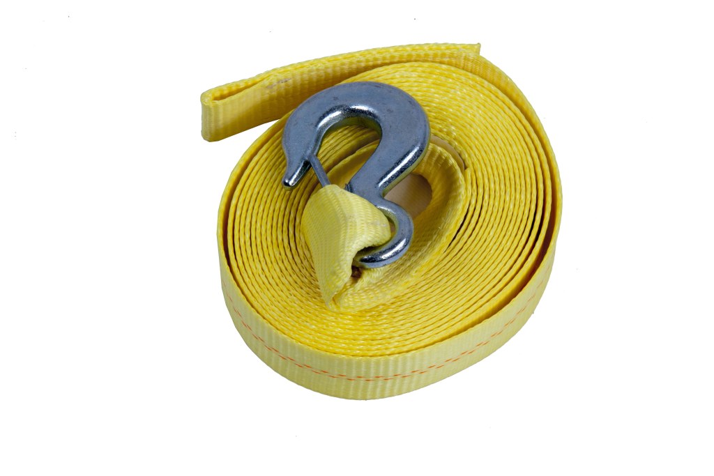 Winch strap with hook 6.1m Yellow