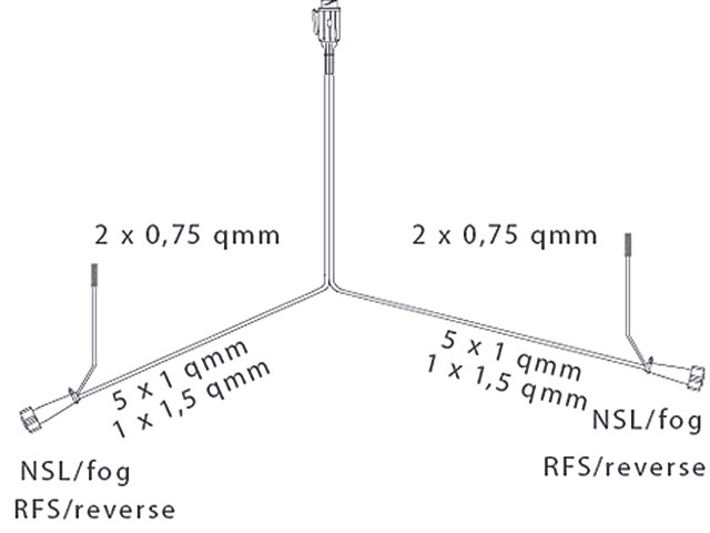 Cable 13 poles - fiche Aspock 8pin + cable feux avant