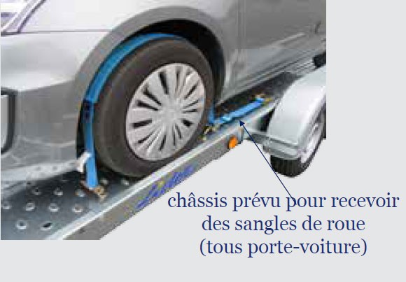 Porte voiture 1300kg + 2cales roues + treuil