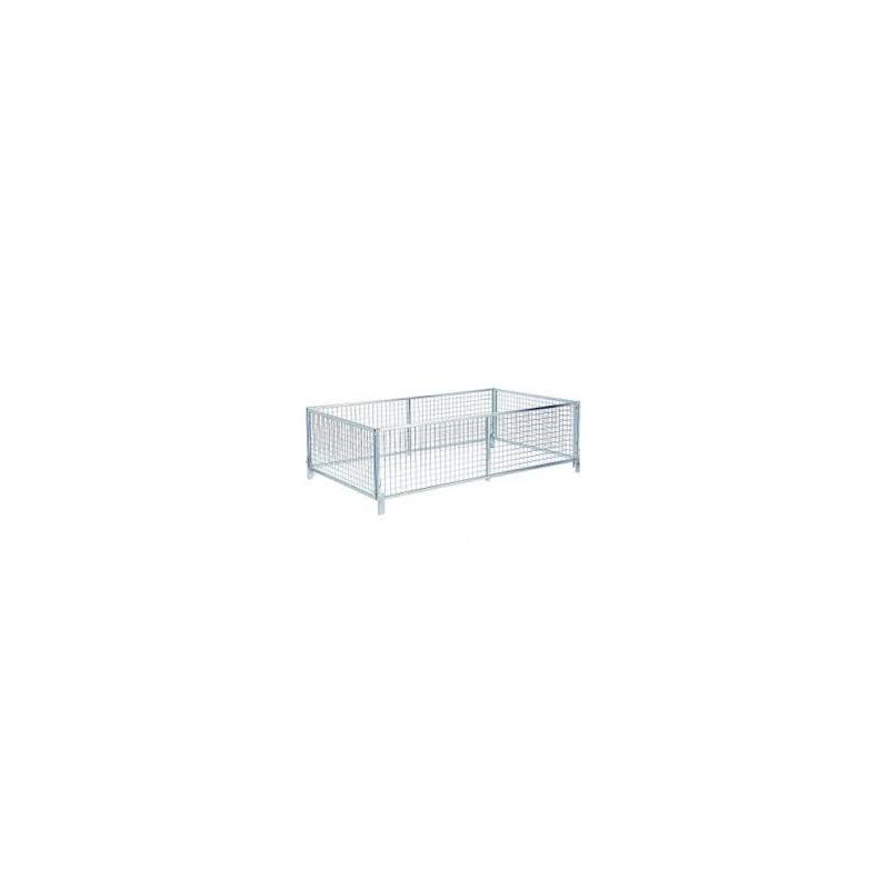 Réhausse grillagée galvanisée de 60 cm pour remorque plateau