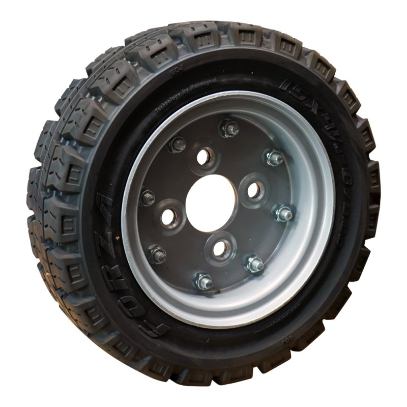 solid tire + wheel 15X4.5-8 Forza F1 ET0 60/100/4 steel silver grey
