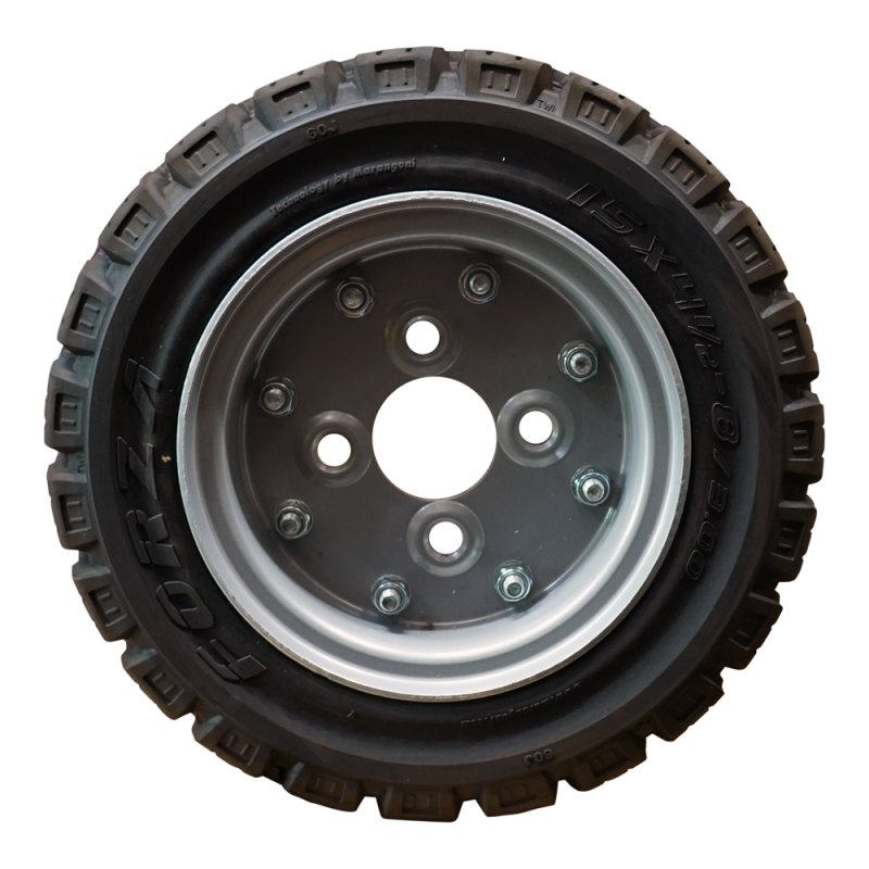 solid tire + wheel 15X4.5-8 Forza F1 ET0 60/100/4 steel silver grey