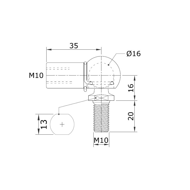 WG35 il. 35 zingué M10mm