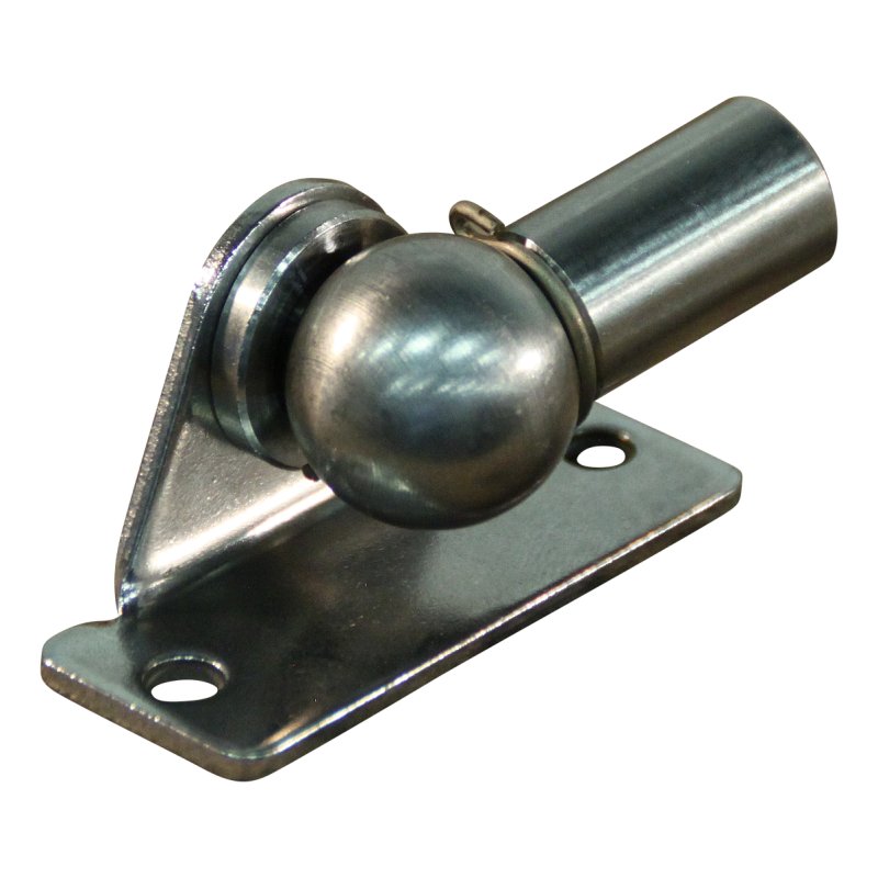 angle bracket with ball, ball pan and circlip BA30/K13+PF30 zinc plated corner bracket, 2 holes Ø4.3mm on 40. Height 16. Ball 13