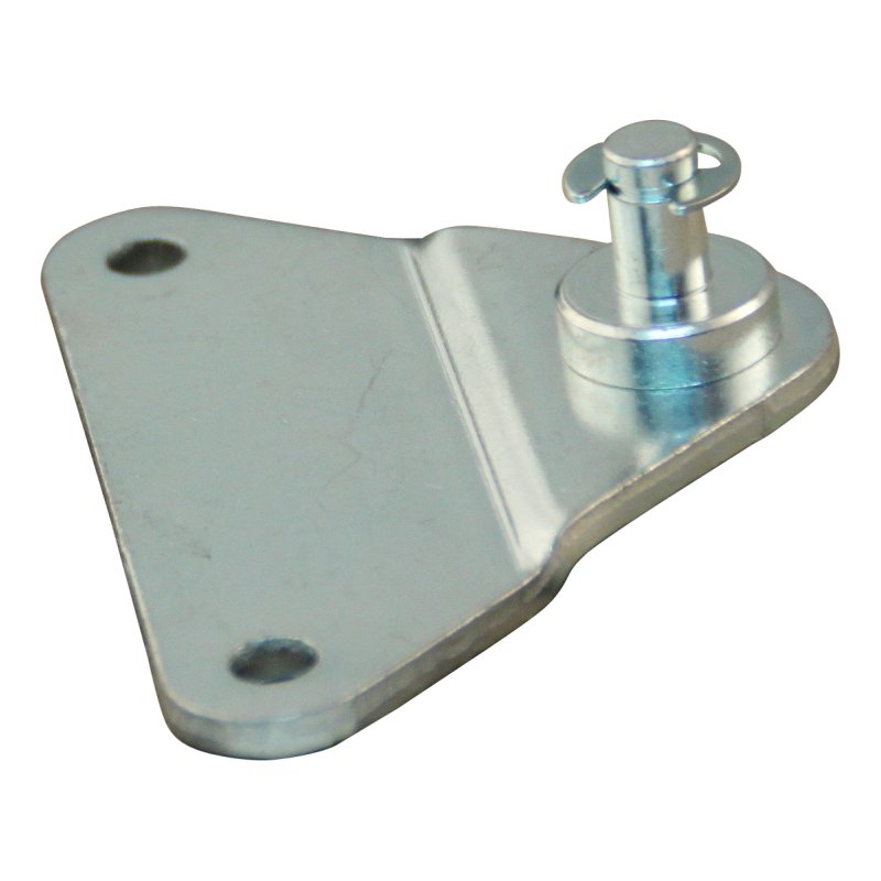 plaque de fixation avec cheville BA01/Z06 zingué Max 500N, avec ressort de verrouillage triangle 62x62x62x3.0mm, 2 trous Ø4.3mm