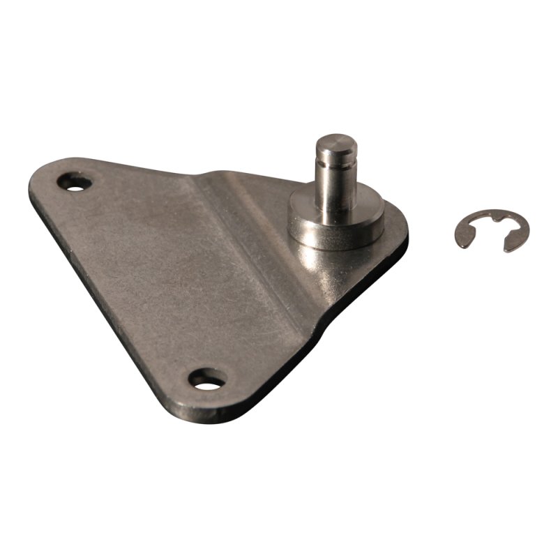 bevestigingsplaat met pen RVS316 BA01/Z06 hoekbeugel, 2 gaten Ø5,3mm op 55mm. Hoogte 7mm. Pen 6mm.
