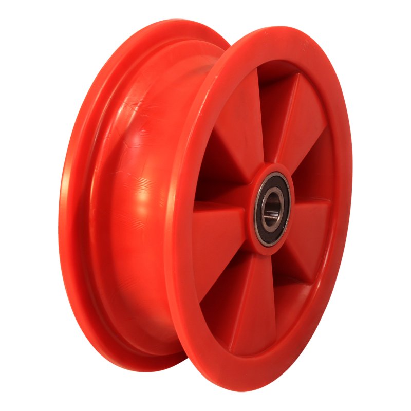 wiel 2.50Ax8 ET0 kogellager Ø20 NL75mm kunststof rood