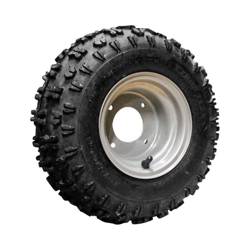 luchtband + wiel 13x5.00-6 4.50Ax6H2 ET0 60/90/4 staal V-8505 zilvergrijs