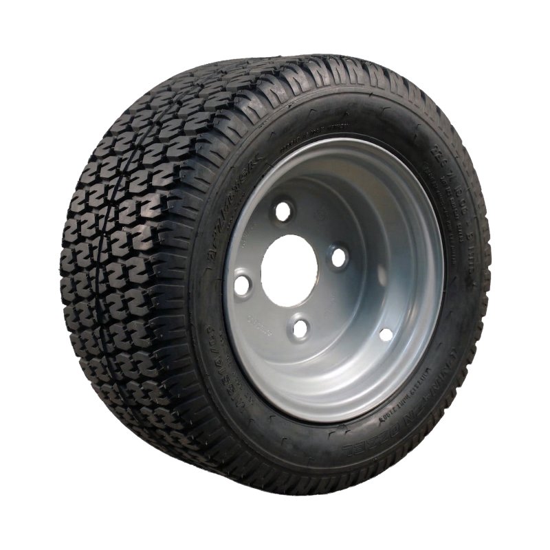 air tire + wheel 16x6.50-8 (170/60-8) 5.50x8H2 ET-2 60/100/4 steel Turf Trac silver grey