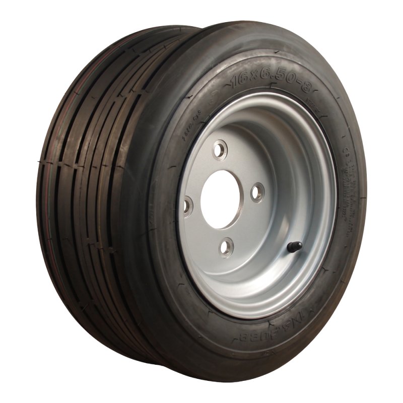 Komplettrad 16x6.50-8 5.50x8H2 ET-2 60/100/4 Stahl S-2103 Silbergrau