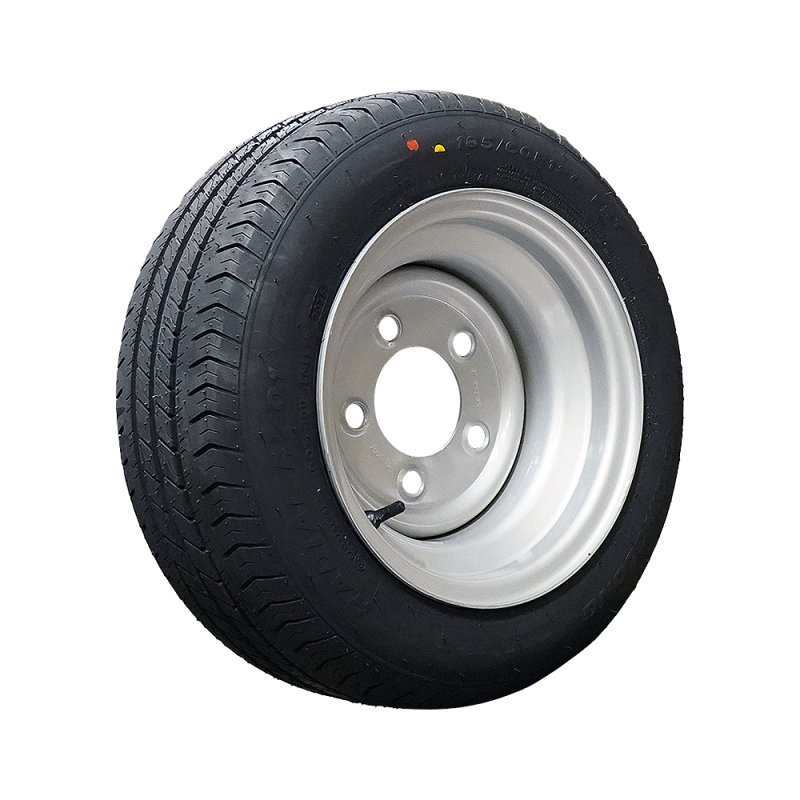 luchtband + wiel 185/60 R12C 7.00x12 ET0 94/140/5 staal R701 M+S zilvergrijs