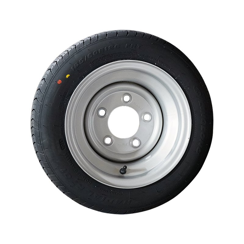 luchtband + wiel 185/60 R12C 7.00x12 ET0 94/140/5 staal R701 M+S zilvergrijs