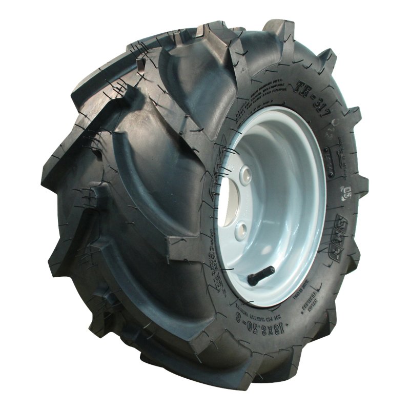 luchtband + wiel 18x8.5-8 7.00Bx8H2 ET-2 60/100/4 staal TR-317 zilvergrijs