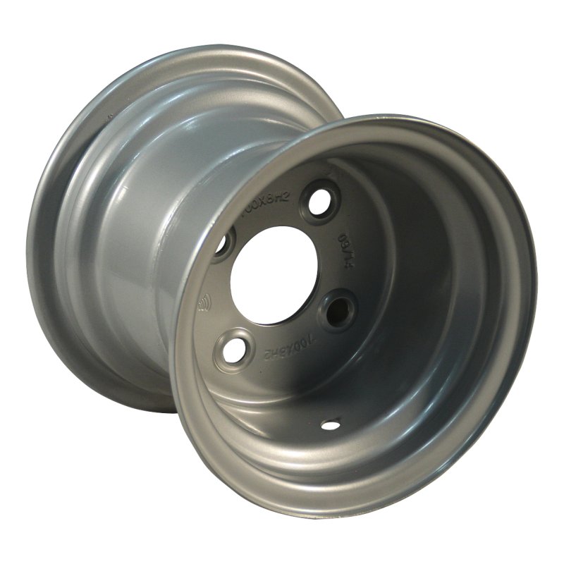 luchtband + wiel 18x9.50-8 7.00Bx8H2 ET-2 60/100/4 staal Knobby zilvergrijs