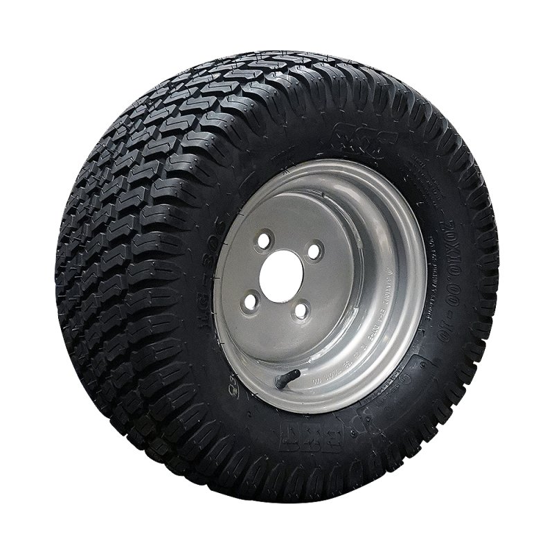 luchtband + wiel 20x10.00-10 6.00x10H2 ET-4 60/100/4 staal LG-306 zilvergrijs