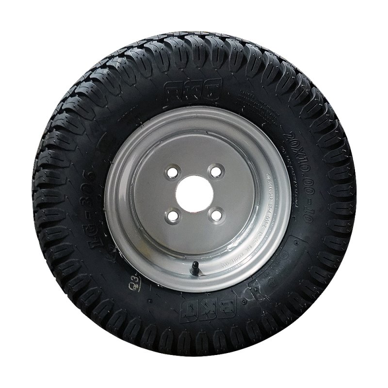 luchtband + wiel 20x10.00-10 6.00x10H2 ET-4 60/100/4 staal LG-306 zilvergrijs