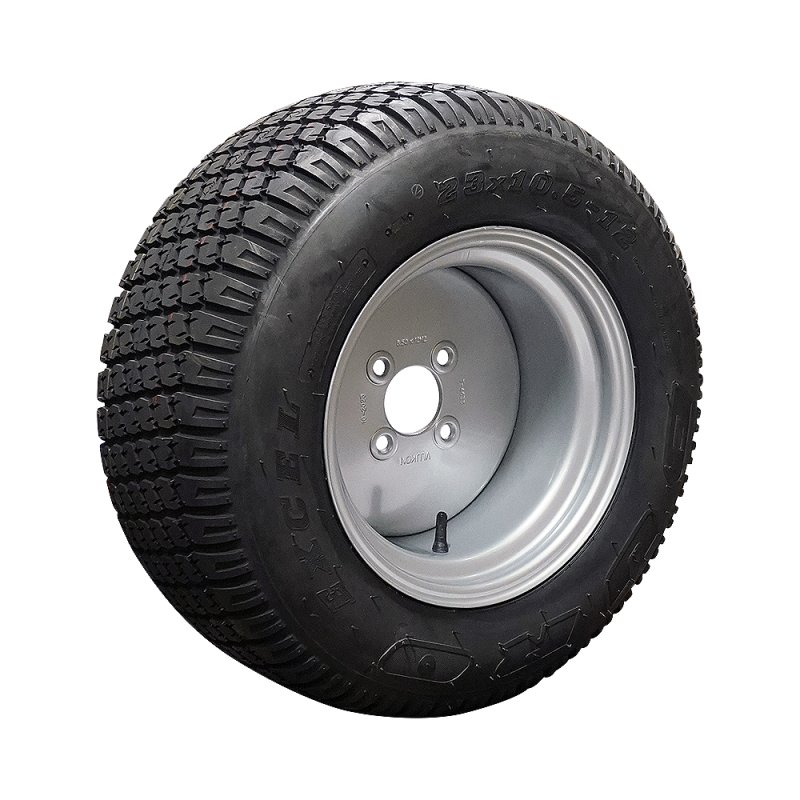 air tire + wheel 23x10.50-12 8.50Ix12H2 ET-10 63,5/100/4 steel HF-293 silver grey