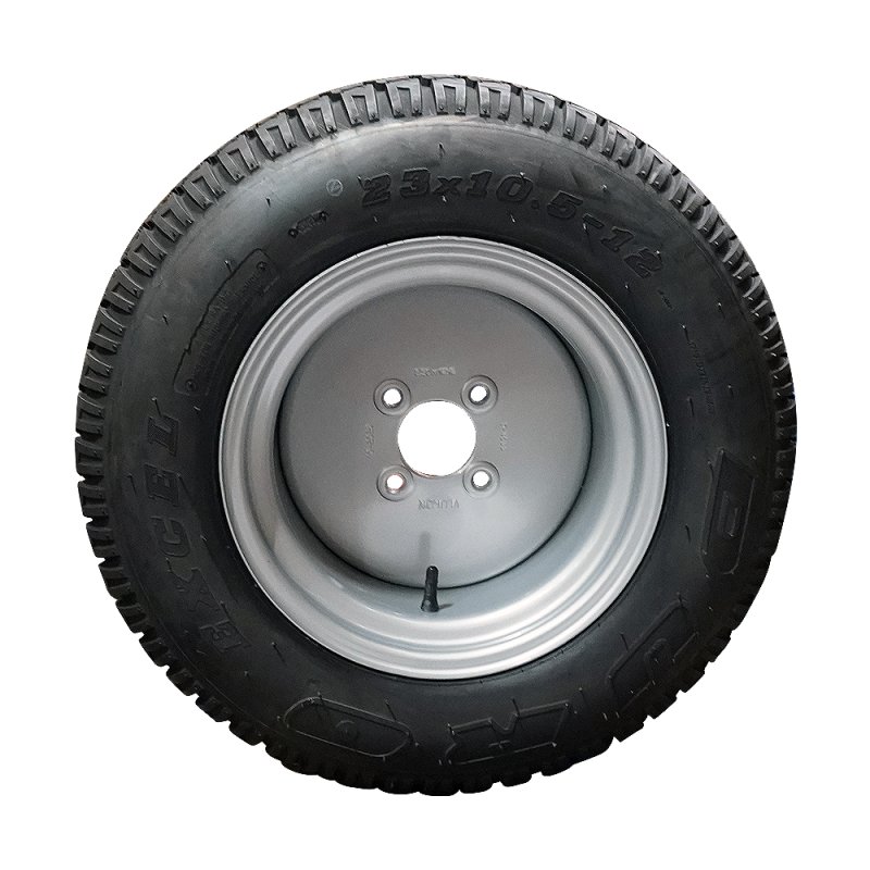 air tire + wheel 23x10.50-12 8.50Ix12H2 ET-10 63,5/100/4 steel HF-293 silver grey
