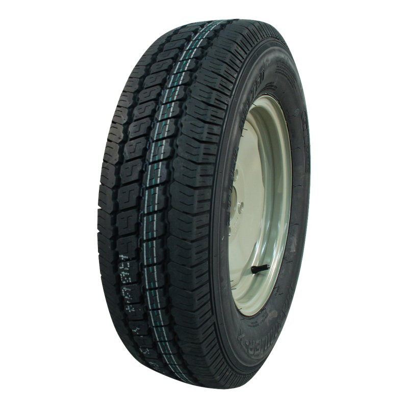 luchtband + wiel 195 R14C 5Jx14H2 ET0 94/140/5 staal Maxmiler Pro zilvergrijs