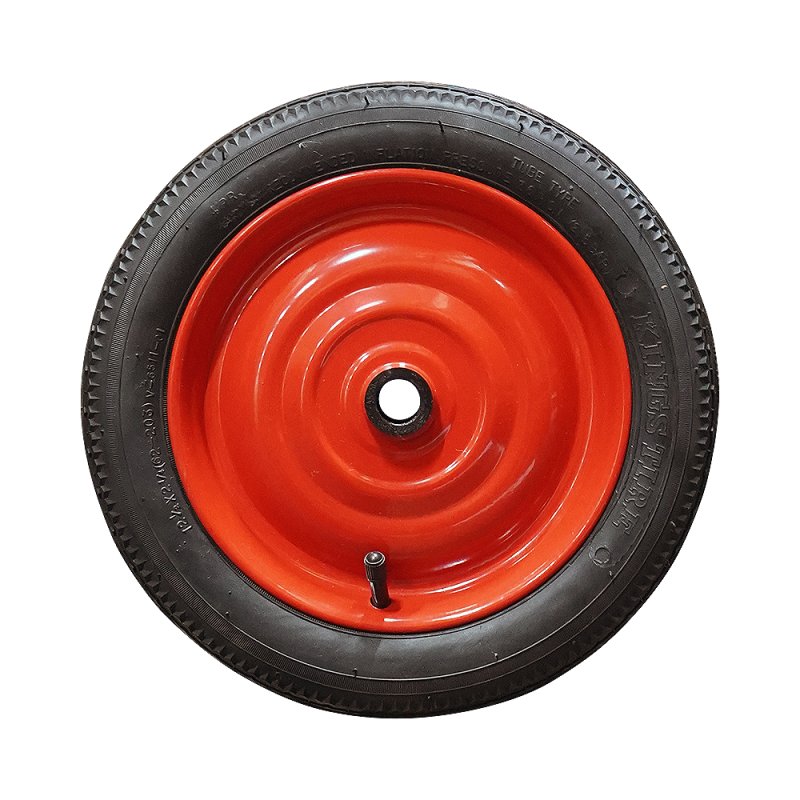 luchtband + wiel 12 1/2 x 2 1/4 (2.25-8) 1.25x8 (12 1/5x 12 1/4) ET0 Ø30 staal V-6511 rood