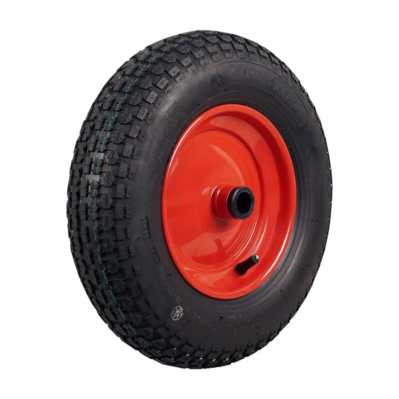 luchtband + wiel 3.50-8 2.50Ax8 ET0 rollager Ø25 NL100mm staal V-9128 rood