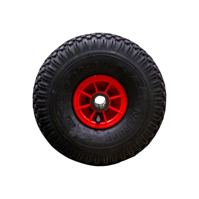 Komplettrad 4.00-4 2.10x4 ET0 Rollenlager Ø25 NL75mm Kunststoff S-2303 Rot
