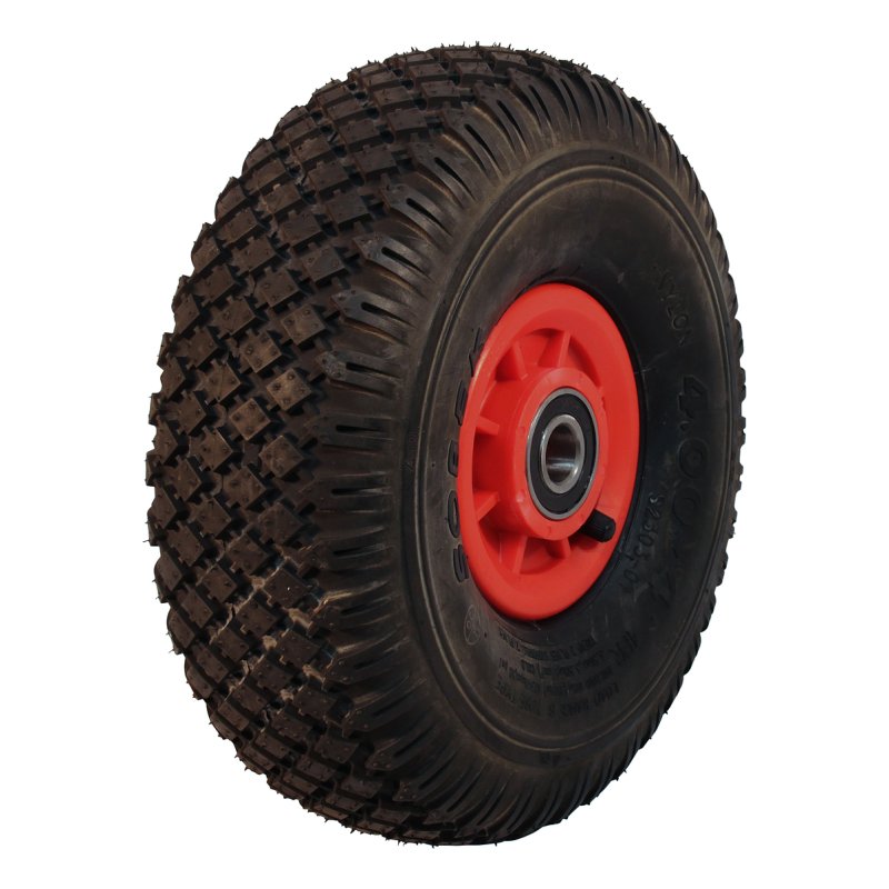 air tire + wheel 4.00-4 2.10x4 ET0 NL75mm plastic S-2303 red