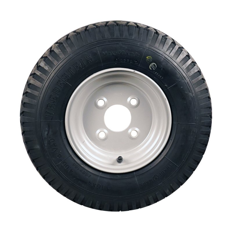air tire + wheel 4.00-8 2.50Ax8H2 ET-2 85/115/4 steel V-40 silver grey