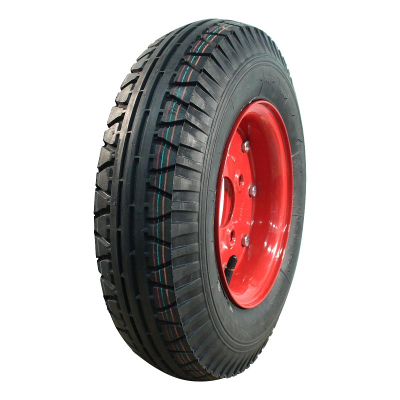air tire + wheel 4.00-8 3.00D-8 ET0 60/100/4 steel V-40 red