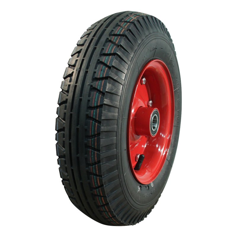 air tire + wheel 4.00-8 3.00D-8 ET0 NL100mm steel V-40 red