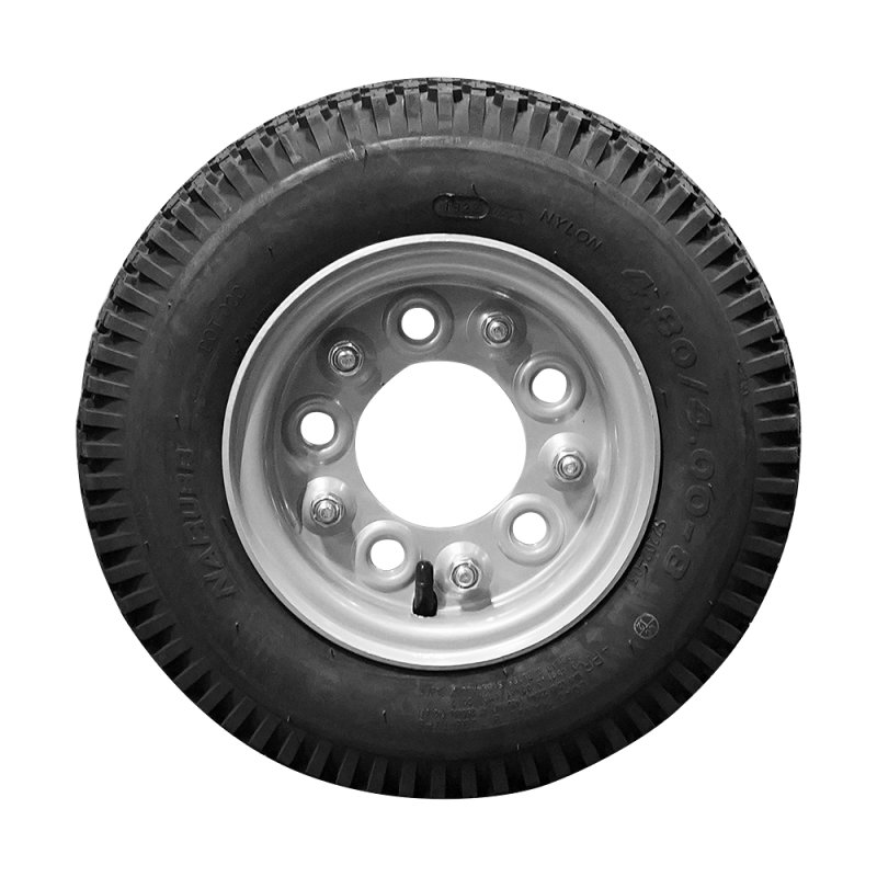 air tire + wheel 4.80/4.00-8 3.00D-8 ET0 94/140/5 steel S-2202 silver grey