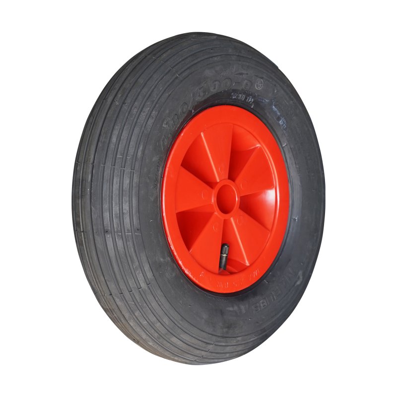 air tire + wheel 4.80/4.00-8 2.50Ax8 ET0 NL75mm plastic S-2301 red roller bearing