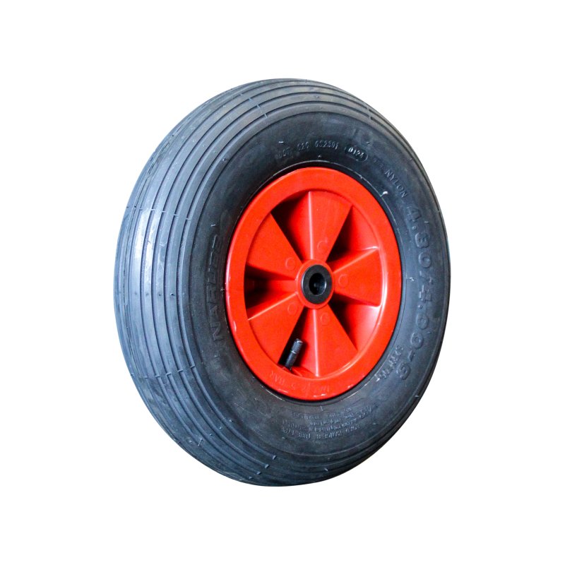 air tire + wheel 4.80/4.00-8 2.50Ax8 ET0 NL75mm plastic S-2301 red roller bearing