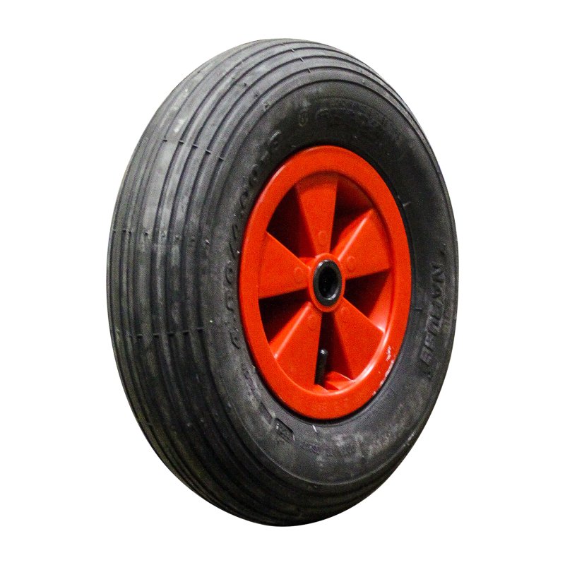 Komplettrad 4.80/4.00-8 2.50Ax8 ET0 NL75mm Kunststoff S-2301 Rot