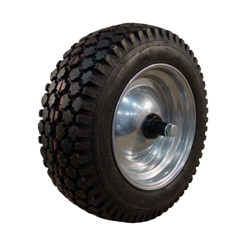 Komplettrad 4.80/4.00-8 2.50Ax8 ET0 Kugellager Achse Ø17 Stahl V-6602 Silbergrau