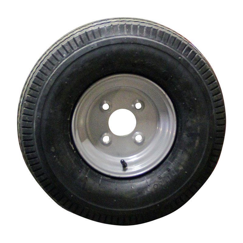 luchtband + wiel 5.00-8 3.00Dx8 ET0 60/100/4 staal HF-214 zilvergrijs