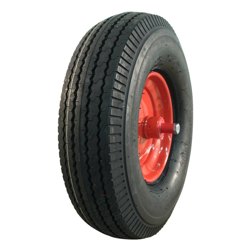 luchtband + wiel 5.00-8 2.50Ax8 ET0 NL96mm staal HF-214 rood 150mm