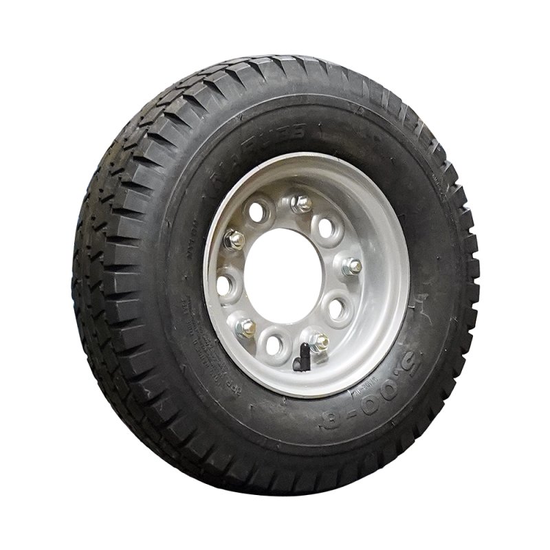 air tire + wheel 5.00-8 3.00D-8 ET0 94/140/5 steel S-7102 silver grey