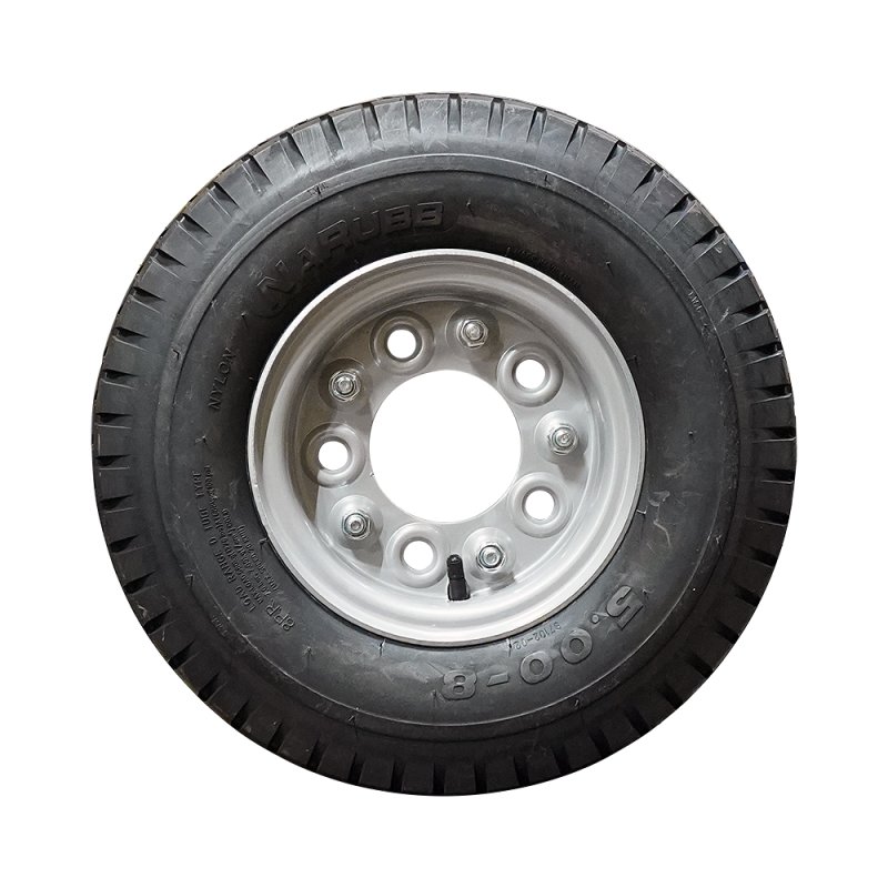 air tire + wheel 5.00-8 3.00D-8 ET0 94/140/5 steel S-7102 silver grey