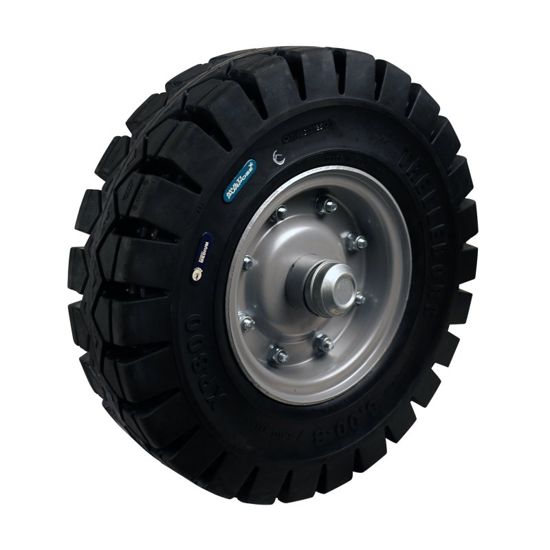 solid tire + wheel 5.00-8 XP800 ET0 steel silver grey
