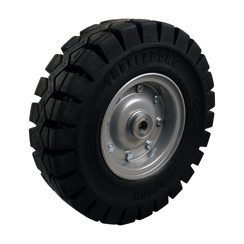 solid tire + wheel 5.00-8 XP800 ET0 steel silver grey
