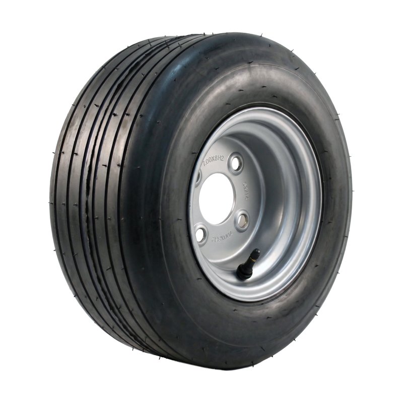 air tire + wheel 18x8.50-8 7.00Bx8H2 ET-2 60/100/4 steel V-3503 silver grey